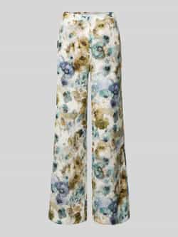 RAFFAELLO ROSSI Wide leg linnen broek met knoopsluiting model 'ALBENA'
