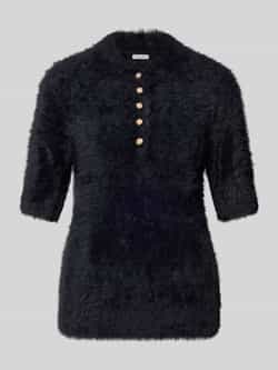 Christian Berg Woman Gebreide pullover met 1 2-mouwen en knoopsluiting