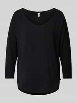 QS Shirt met 3 4-mouwen en extra brede schouders