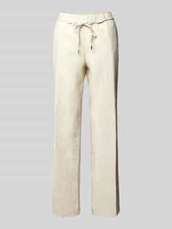 BRAX Straight leg linnen broek met strikceintuur model 'STYLE.FARINA'