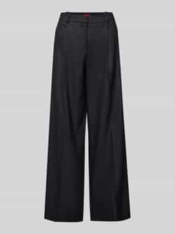 HUGO Wide leg linnen broek met steekzakken model 'Halati'