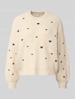 Apricot Gebreide pullover met ronde hals en stitchings