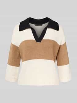 Oui Gebreide pullover met V-hals