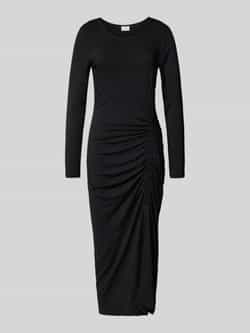Kaffe Zwart Diep Jersey Jurk met Gedrapeerde Details Black Dames