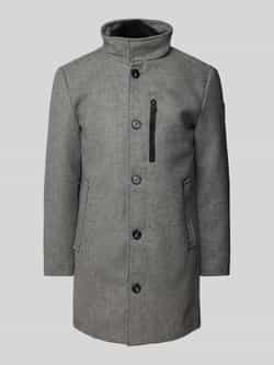 Tom Tailor Regular fit lange wollen jas met 2-in-1-functie en logopatch