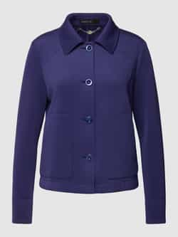 Marc Cain Korte Stretch Blazer met Getailleerde Pasvorm en Knoopsluiting Purple Dames