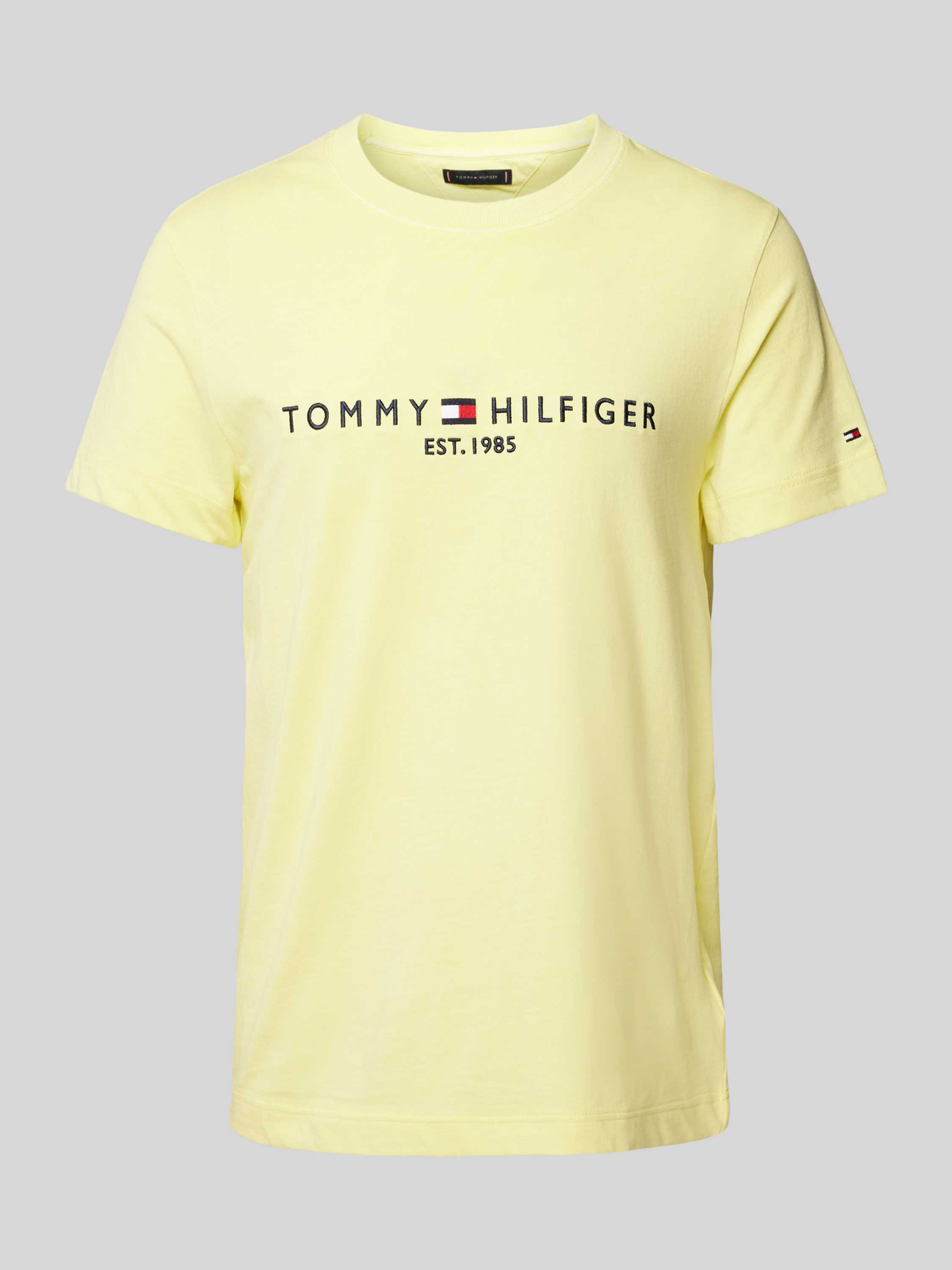 Tommy Hilfiger Heren Logo Tee Garment Dye Yellow Heren