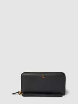 Ralph Lauren Zwarte leren portemonnee met rits Black Dames