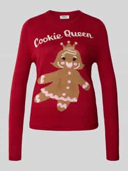 Only Regular fit kersttrui met peperkoekmotief model 'XMAS GINGERBREAD'