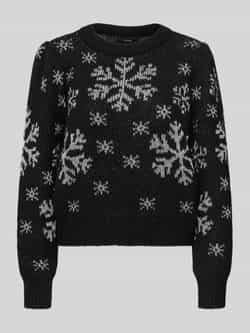 Vero Moda Regular fit kersttrui met all-over motief model 'NEWSNOWFROST'