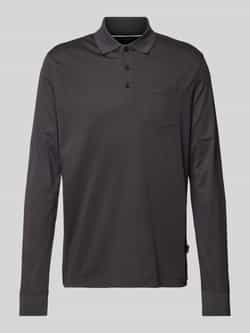 Bugatti Poloshirt met lange mouwen met fijne tweekleurige structuuruitstraling