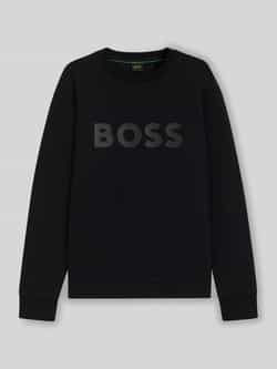 Hugo Boss Zwarte katoenen sweatshirt met lange mouwen Black Heren