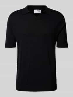 Selected Homme Slim fit linnen poloshirt met platte kraag model 'LAKE'