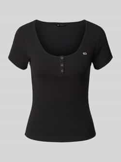 Tommy Jeans Slim fit T-shirt met ronde hals model 'HENLEY'