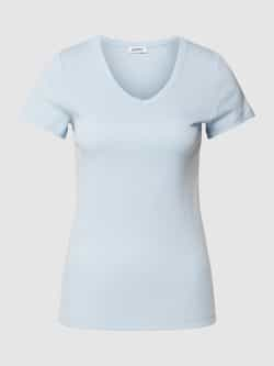 Esprit T-shirt met afgeronde V-hals