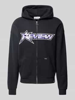 REVIEW Sweatjack met labelprint en steekzakken