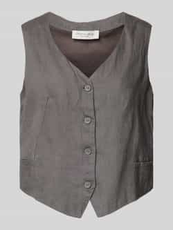 Christian Berg Woman Linnen gilet met afgeronde V-hals