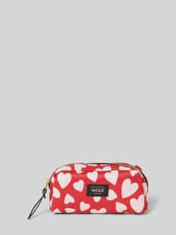 WOUF Make-uptasje in rood met all-over motiefprint model 'Amore'