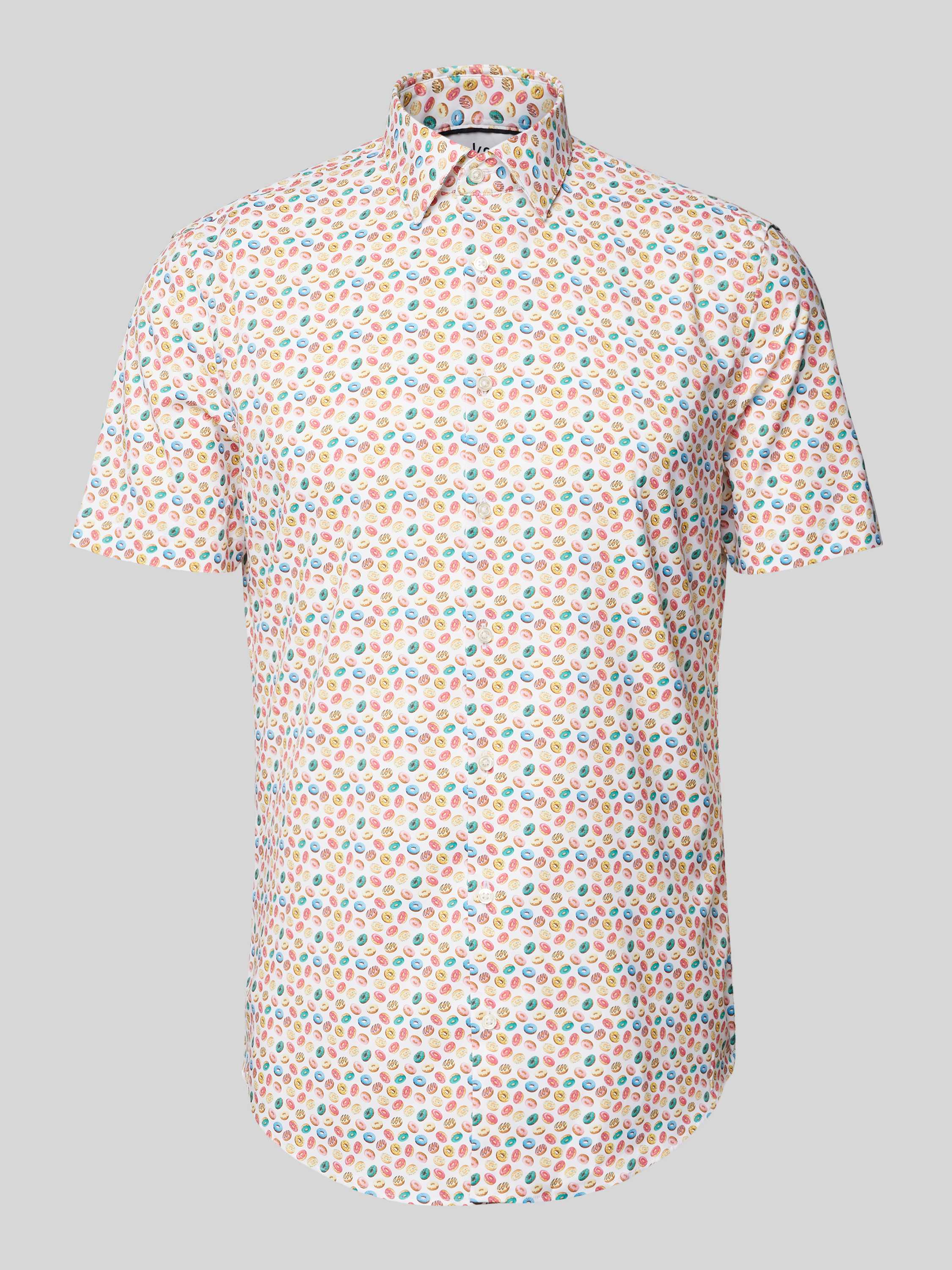 Jake*s Slim fit zakelijk overhemd met all-over motiefprint