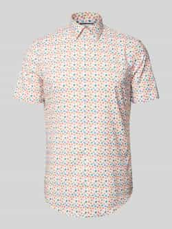 Jake*s Slim fit zakelijk overhemd met all-over motiefprint