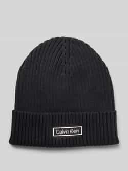 CK Calvin Klein Gebreide muts met kasjmier en labelpatch