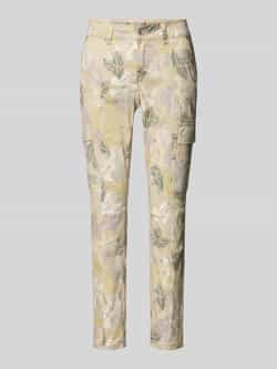 Buena Vista Slim fit cargobroek met bloemenprint