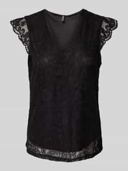 Pieces Kanten top PCOLLINE SL LACE V-NECK TOP WVN NOOS