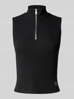Calvin Klein Jeans Top met opstaande kraag en ritssluiting