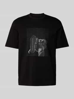 Armani Exchange T-shirt met geribde ronde hals