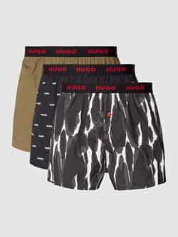 HUGO CLASSIFICATION Boxershort met elastische band met label in een set van 3 stuks