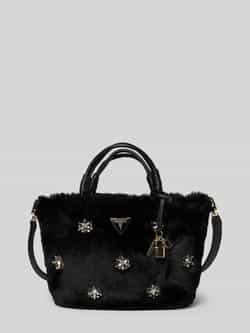 Guess Handtas van imitatiebont met siersteentjes model 'SHAIDA'