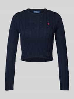 Polo Ralph Lauren Blauwe Kabeltrui Stijlvol Ontwerp Blue Dames