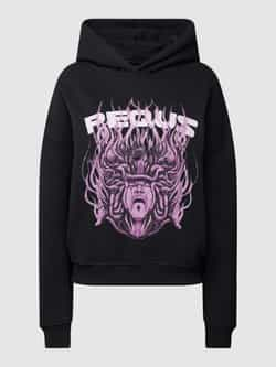 Pequs Cropped Medusa Graphic Hoodie Hoodies Kleding Black maat: M beschikbare maaten:XS S M L