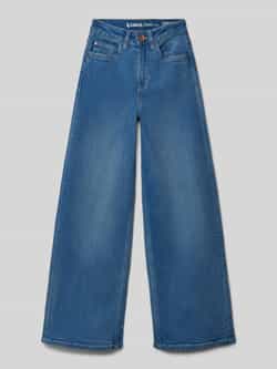 Garcia Wide leg jeans met gerafelde zoom model 'Annemay'