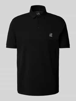 Armani Exchange Essentiële Zwarte Polo Shirt met Korte Mouwen Black Heren