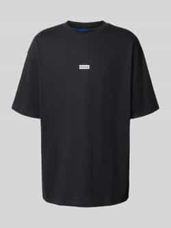Hugo Blue T-shirt met labelprint model 'Nalono'