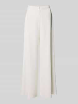 Wide fit stoffen broek met haakjessluiting en ritssluiting