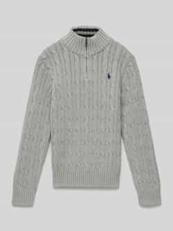 Polo Ralph Lauren Teens Gebreide pulllover met opstaande kraag en ritssluiting