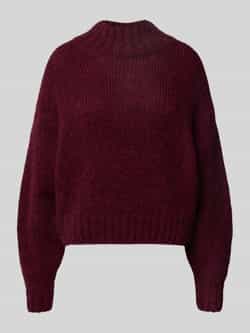Marc Cain Relaxed fit wollen pullover met alpaca in gebreide look