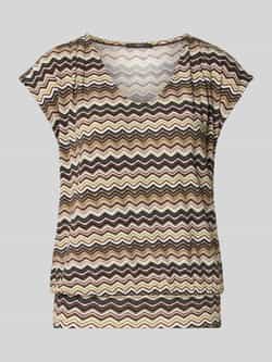 Zero T-shirt in all-over look met V-hals
