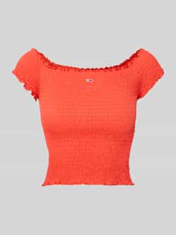Tommy Jeans Slim fit korte top met gesmokte inzetten