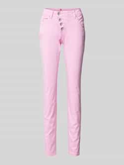 Buena Vista Slim fit broek met asymmetrische knoopsluiting model 'Malibu'