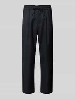 Casual friday Relaxed fit stoffen broek met tunnelkoord