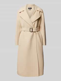 Weekend Max Mara Lange jas van scheerwol met tailleriem model 'MANU'