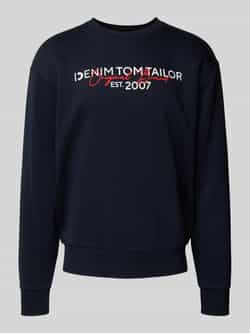 Tom Tailor Denim Basic fit sweatshirt met labelopschrift