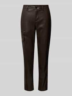 Monari Regular fit broek in leerlook