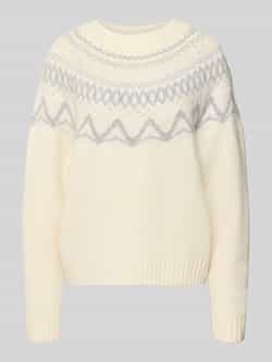 FYNCH-HATTON Regular fit pullover van zuivere wol in gebreide look