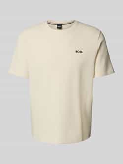 Boss Regular fit T-shirt met wafellook