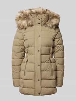 Only Shaped fit gewatteerde lange jas met imitatiebont model 'NEWLUNA'