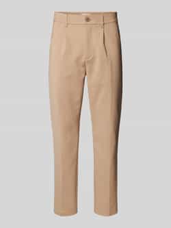 Casual friday Regular fit stoffen broek met bandplooien model 'Marc'